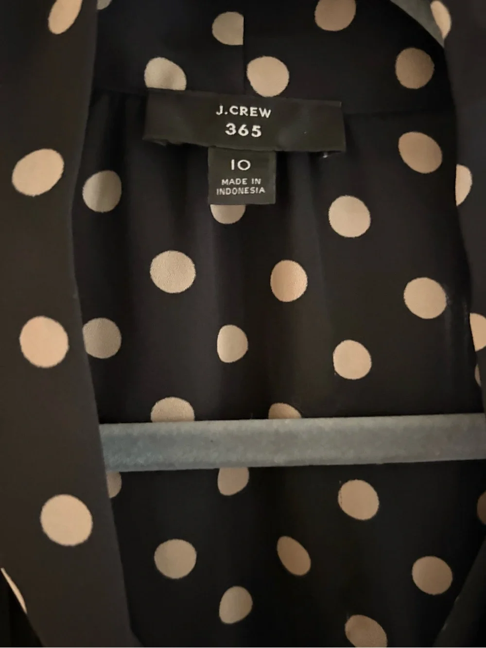 J.Crew 365 Polka Dot Tie Neck Pintuck Pleat Blouse |  Black Tan | Size 10